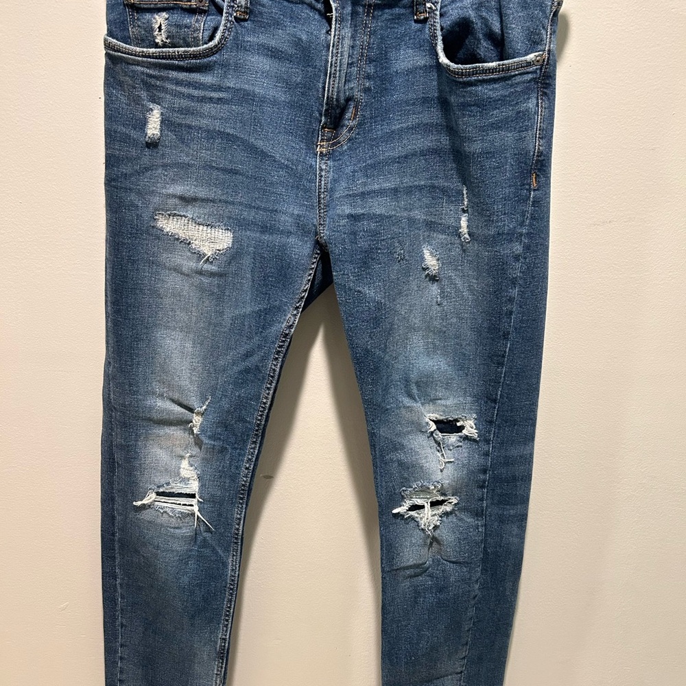 Old Navy Blue Skinny Jeans with Distressed Details